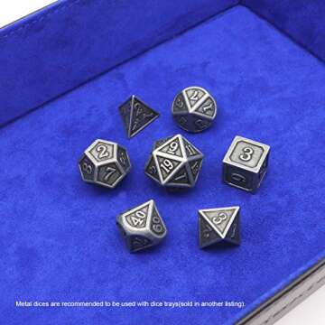 Haxtec Antique Iron Metal DND Dice Set for RPGs and Gifts