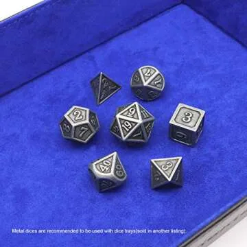 Haxtec Antique Iron Metal DND Dice Set for RPGs and Gifts