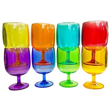 Lily's Home Set of 8 Colors Unbreakable Poolside Tumblers