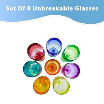 Unbreakable Colored Poolside Tumblers Set of 8 by Lily's Home