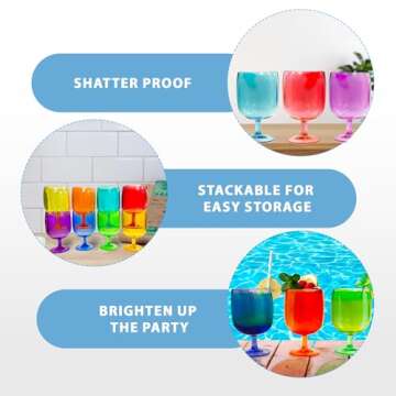 Unbreakable Colored Poolside Tumblers Set of 8 by Lily's Home