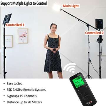 VILTROX Bi-Color LED Video Light Panel Lighting Kit Includes: 3300K-5600K CRI 95 LED Light Panel with Hot Shoe Adapter/Light Stand/Remote Controller and AC Adapter
