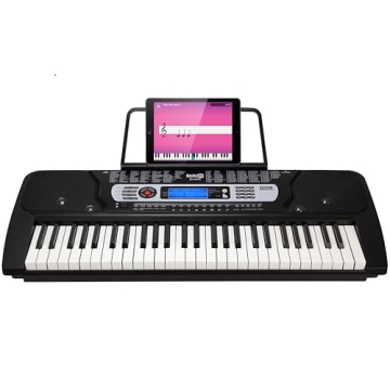 RockJam 54 Key Keyboard Piano with Power Supply, Sheet Music Stand, Piano Note Stickers & Simply Pia...