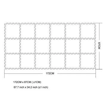 YIMINYUER® 18 Tiles (30cm×30cm×1cm Each Tile) Baby Soft Puzzle Play Mats, Kids Thick EVA Foam Floor, Toddlers & Children's Soft Interlocking Mat R01R04R12G301018