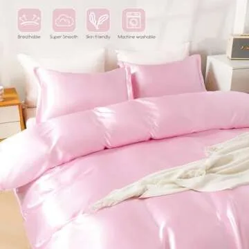 HOdo Home Satin Duvet Cover - Luxurious Queen Bedding Set