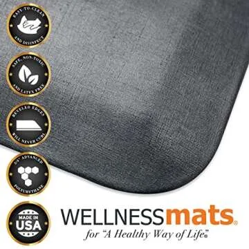 WellnessMats Linen Collection - Elegant Anti-Fatigue Floor Mat for Home and Office