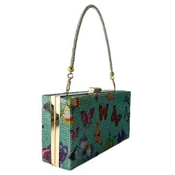 pearl&she Diamond Women Evening Handbags Purse Minaudiere Clutch Bag,Stack of Cash Dollars Crystal C...