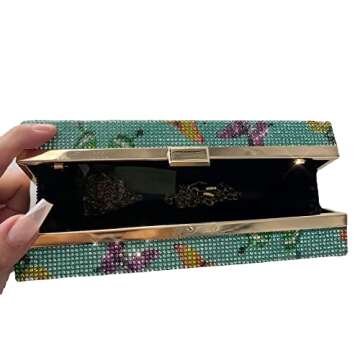 pearl&she Diamond Women Evening Handbags Purse Minaudiere Clutch Bag,Stack of Cash Dollars Crystal Clutch Purses (Butterfly)