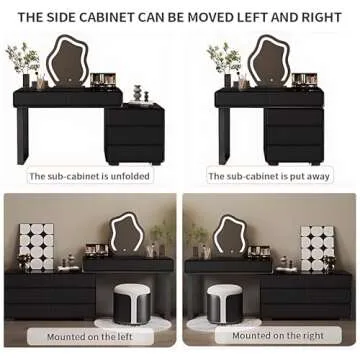 ZGNBSD Makeup Vanity Desk with LED Mirror & Elegant Design