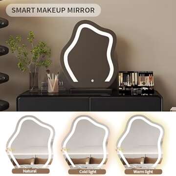ZGNBSD Makeup Vanity Desk with LED Mirror & Elegant Design