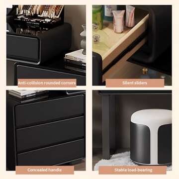 ZGNBSD Makeup Vanity Desk with LED Mirror & Elegant Design