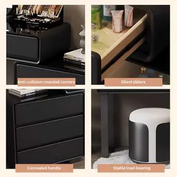 ZGNBSD Makeup Vanity Desk with LED Mirror & Elegant Design