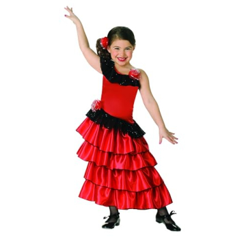 Enchanting Girl's Spanish Flamenco Princess Costume for Dress-Up