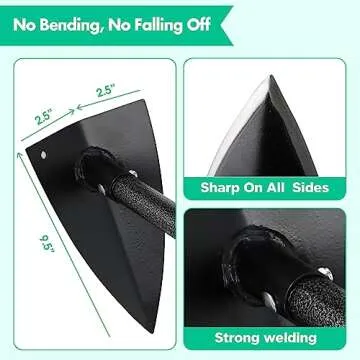 Triangle Hoe with Long Handle- 15 to 72 Inch Adjustable, Heavy Duty Metal Garden Hoe for Gardening Weeding Digging Loosening Soil Edging Cultivating, Handheld Triangular Garden Hoe