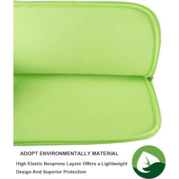Laptop Case 15.6 Inch, Resistant Neoprene Notebook Computer Pocket Case/Tablet Briefcase Carrying Bag Compatible for Asus Fujitsu HP Sony - (LightGreen)