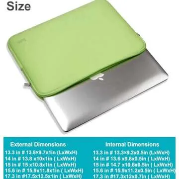 Laptop Case 15.6 Inch, Resistant Neoprene Notebook Computer Pocket Case/Tablet Briefcase Carrying Bag Compatible for Asus Fujitsu HP Sony - (LightGreen)