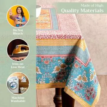 Maison d' Hermine Rectangle Cotton Tablecloth for Dining