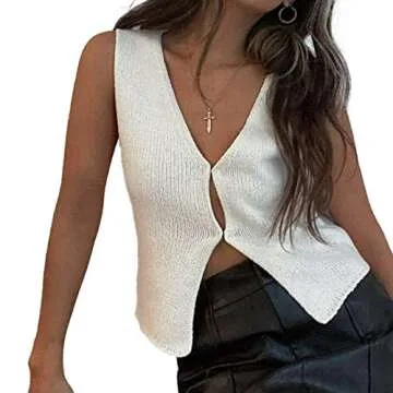 Stylish Mieeyali Vintage Knitted Tank Vest for Women