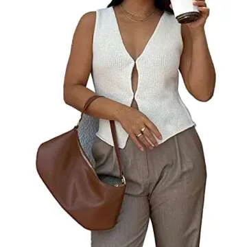 Stylish Mieeyali Vintage Knitted Tank Vest for Women