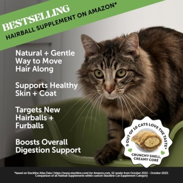 Pet Honesty Hairball Support Chews for Cats - Healthier Fur