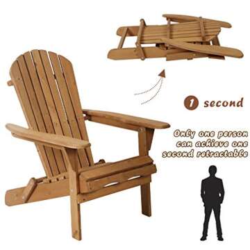 Folding Adirondack Chair Set for Stylish Outdoor Seating