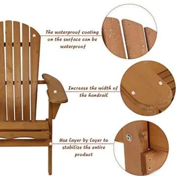 Folding Adirondack Chair Set for Stylish Outdoor Seating