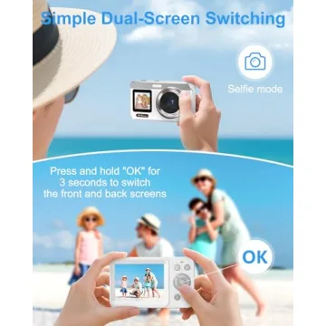 Hoorola 5K Digital Camera with Dual Screens and Zoom