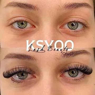 KSYOO False Eyelashes Cat Eye Lashes Wispy Lashes Clear Band V1 Russian Strip Lashes That Look Like Extensions D Curl Cat Eye Lashes Natural Look Faux Mink 3D Fluffy Russian Strip Eyelashes
