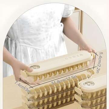 Fridge Storage Boxes With Lids, Dumpling Box Refrigerator Organizer Stackable Storage with Lids, Por...