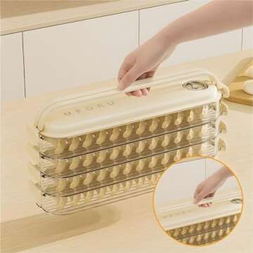 Fridge Storage Boxes With Lids, Dumpling Box Refrigerator Organizer Stackable Storage with Lids, Portable Multi Layer Quick Frozen Food Storage Container for Kitchen Fridge (transparent, 6 layer)