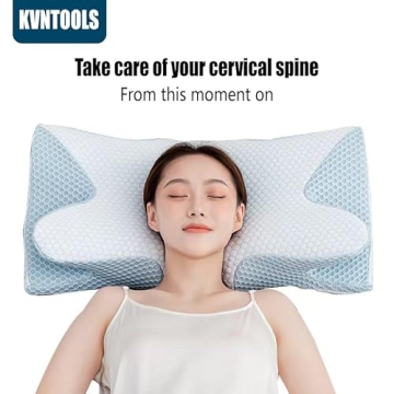 KVNTOOLS Memory Foam Pillow for Neck Pain Relief