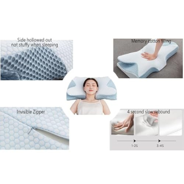 KVNTOOLS Memory Foam Pillow for Neck Pain Relief