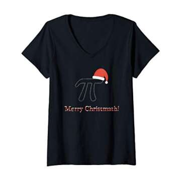 Womens Merry Christmath Pi 2 V-Neck T-Shirt