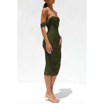 PRETTYGARDEN Women's Summer Off The Shoulder Midi Dress