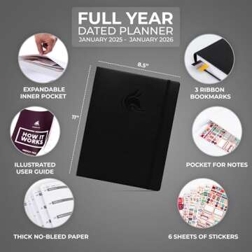 Clever Fox Planner PRO Dated (Jan 2025–Jan 2026) Weekly & Monthly Life Planner to Increase Product...