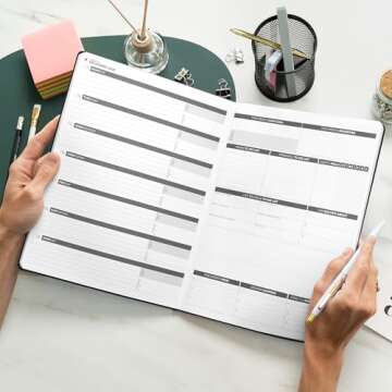 Clever Fox Planner PRO Dated (Jan 2025–Jan 2026) Weekly & Monthly Life Planner to Increase Productivity, Time Management and Hit Your Goals – Organizer, Gratitude Journal – A4 Size (Black)