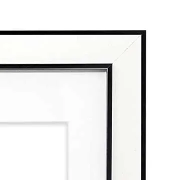 Isaac Jacobs 11x14 (Matted 8x10) White w/Black (Vertical & Horizontal) Double Border Picture Frame, ...