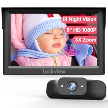 LUCKVIEW BM1 Baby Car Camera - 5'' 1080P Monitor with Night Vision