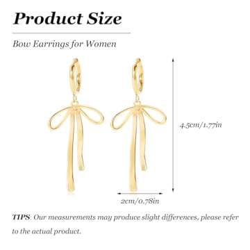 Gold Bow Ribbon Hoop Earrings - Perfect Fashion Gift