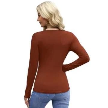 Shop Trendy WIHOLL Long Sleeve Scoop Neck Tops for Girls