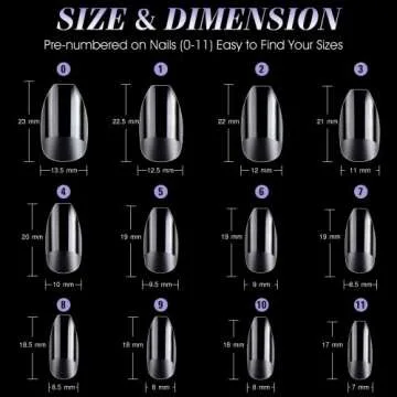 Gelike EC False Nail Tip Kit, Soft Gel Full Cover Nails Coffin Squoval for Soak Off Nail Extensions, Clear Gelly Tips Pre-buff PMMA False Press on Nail Tips, 12 Sizes, SHORT COFFIN SQUOVAL 240PCS