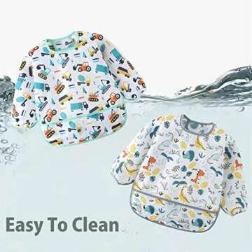 ElecMotive Waterproof Long Sleeve Bibs - 5 Pack for Toddlers