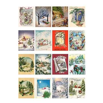 Vintage Christmas Decoupage Paper Pack (35 Sheets 6x8) for Crafting and Scrapbooking