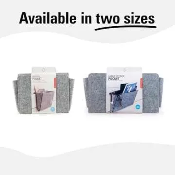 Kikkerland Grey Felt Bedside Pocket Caddy for Essentials