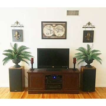 Artificial Shrubs Artificial Boston Fern Plants Greenery Bushes Flower for House Office Garden Indoor Outdoor (37 Fronds Fern)