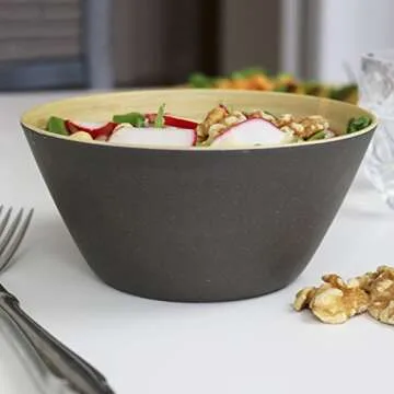 Naturally Chic Bamboo Fiber Bowls - Eco-Friendly Elegant Dining