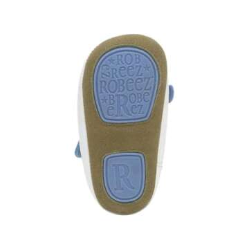 Robeez First Kicks Baby Girl and Unisex Shoes and Sneakers for Infant/Toddlers,Noelle Blue, 12-18 Months