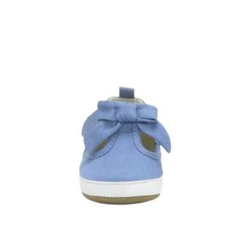 Robeez First Kicks Baby Girl and Unisex Shoes and Sneakers for Infant/Toddlers,Noelle Blue, 12-18 Months
