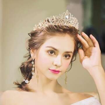 KICOSY Sweet 16 Birthday Crown and Sash for Girls, Sweet 16th Sashes and Birthday Tiara Set, Sweet 1...