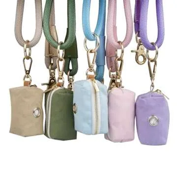 Durable 5 FT Nylon Dog Leash with Poop Bag Holder